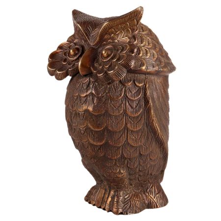 Antique Brass Standing Wise Owl Statue