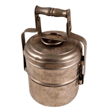 Old Brass Tiffin Box With Two Containers