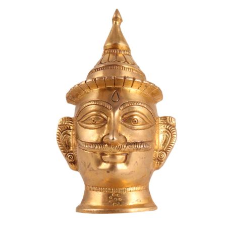 Golden Brass Muniswaran God Mukhavata Shiva Image