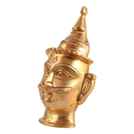 Golden Brass Muniswaran God Mukhavata Shiva Image