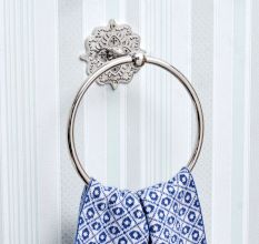 Silver Decorative Brass Home Towel Ring