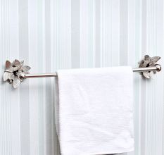 Silver Brass Butterfly Bathroom Towel Holder