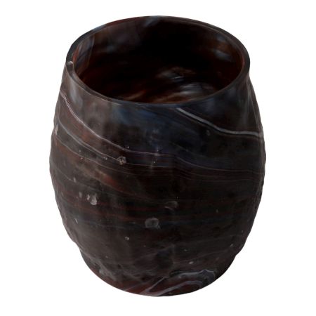 Glass Marble Planter In Black Finish