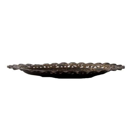 Brass Tray With Floral Pattern Engravings