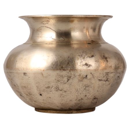 Vintage Used Gangajal Water Pot made of White Metal