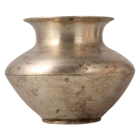 Vintage Used White Metal Water Pot