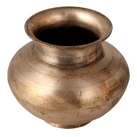 Round Sturdy White Metal Water Pot