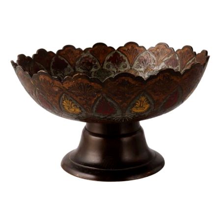 Black Fruit Bowl With Scalloped Edges