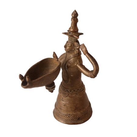 Brass Tribal Lady Oil Lamp for Decor