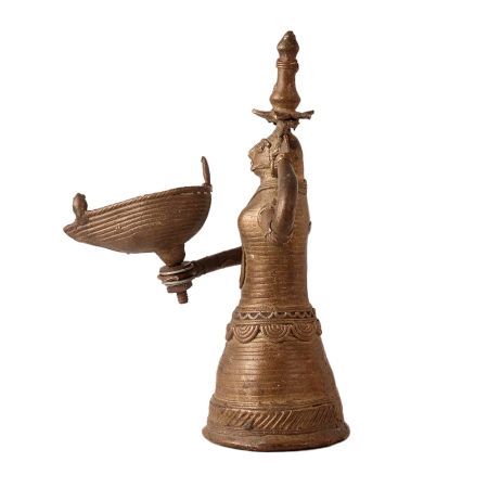 Brass Tribal Lady Oil Lamp for Decor