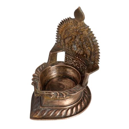 Indian Brass Gajalakshmi Oil Lamp for Pooja