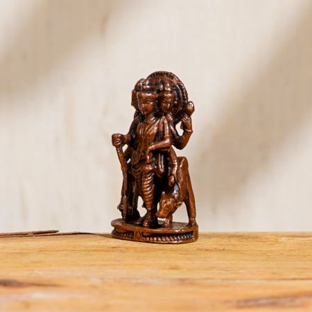 Indian Lord Dattatreya Statue Made of Copper