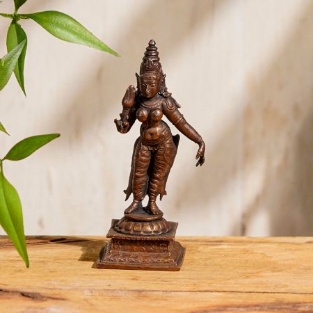 Traditional Copper Statue of Goddess Parvati
