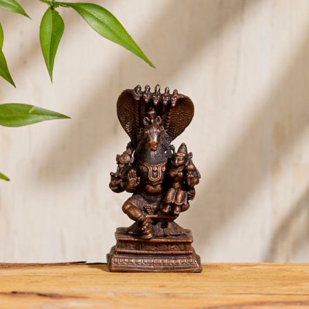 Handmade Indian Copper Lord Hayagreeva Statue for Decor