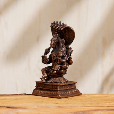 Handmade Indian Copper Lord Hayagreeva Statue for Decor