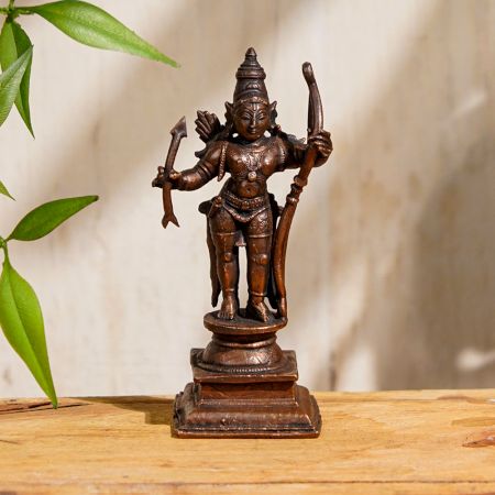 Handcrafted Lord Ram Copper Statue for Prayer Room