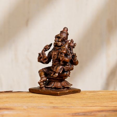 Handmade Lord Narasimha Copper Statue for Prayer Room