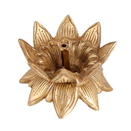 Brass Lotus Shaped Oil Lamp for Rituals