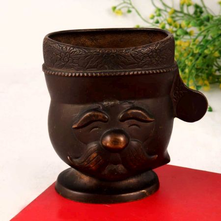 Handcrafted High-Quality Brass Pen Stand in Antique Finish