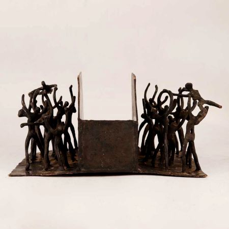 Vintage Brass Book Stand in Dark Finish
