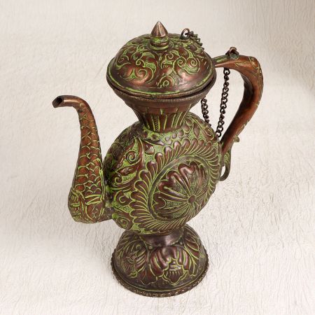 Islamic Art Copper Kettle in Vintage Finish for Decor