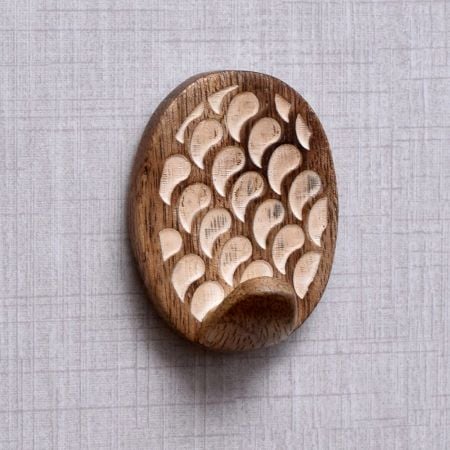 Wooden Brown White Adhesive Hanging Hook