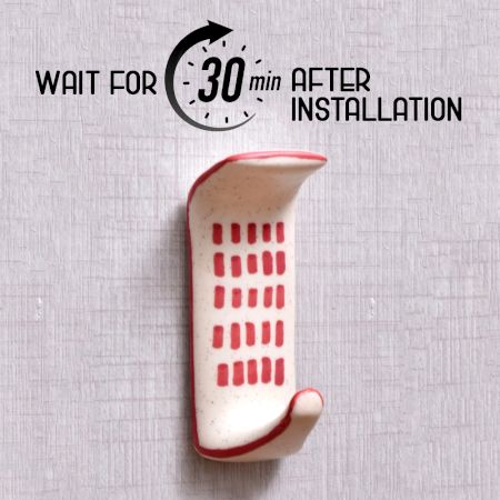 Ceramic Red Check Adhesive Hooks for Painted Walls