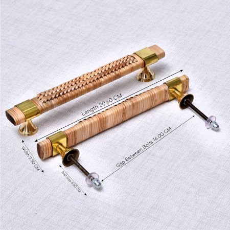Natural Rattan Long Cabinet Handles (8 Inch)