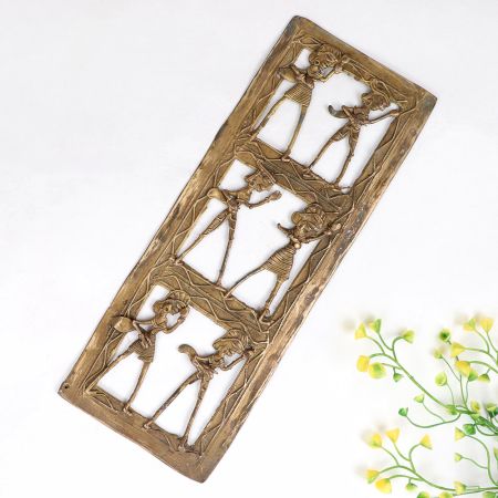 Handcrafted Vintage Brass Tribal Wall Art for Collection