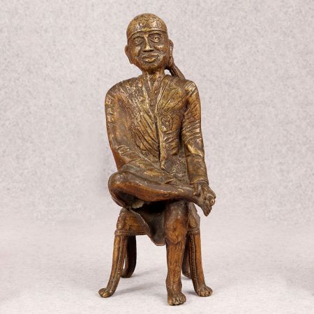 Tribal Art Brass Sai Baba Statue for Prayer Room