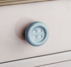 Turquoise Ceramic Button Knob