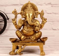 Premium Brass Lord Ganesha Statue for Prayer Room