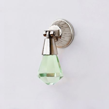 Mint Octagon Glass Pull Teardrop Cabinet Knob