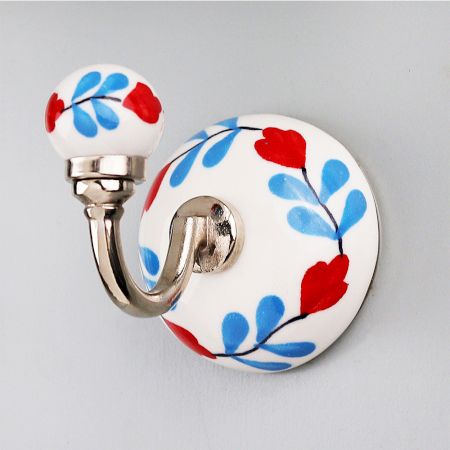 Red Turquoise Flower Hooks