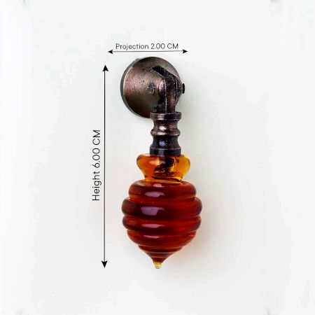 Handmade Amber Glass Bee Hive Pull Teardrop Wardrobe Knob