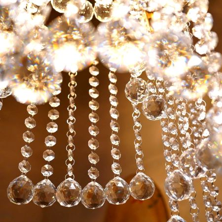 10 Strand- 10 Crystal Drop and 100 Beads Clear Chandelier Replacement Glass Christmas Ornaments