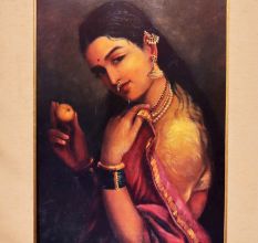 Used Paper Print of Woman by Raja Ravi Verma for Hanging