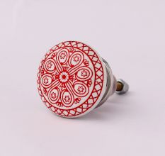 Red Wheel Flat Knob