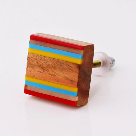 Colored Acrylic & Wood Medium Knobs