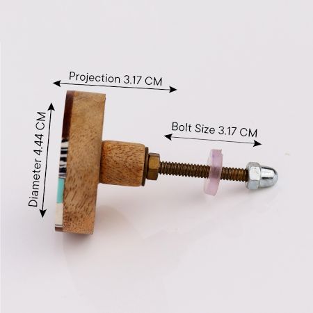 Multicolor Resin And Wood Cabinet Knob