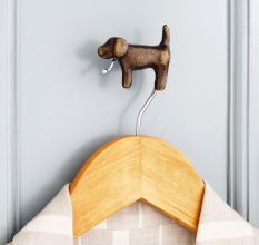 Decorative Modern Antique Puppy Iron Wall Hooks-3 Pieces