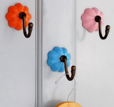 Modern Multicolor Melon Ceramic Wall Hooks-Pack of 3