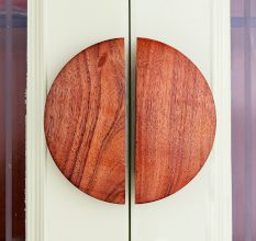 Modern Handmade Natural Wooden Door Large Handles 1 Pair