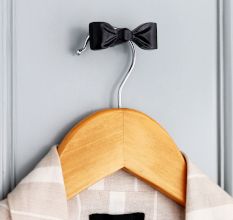 Handcrafted Black Iron Bow Modern Wall Hooks