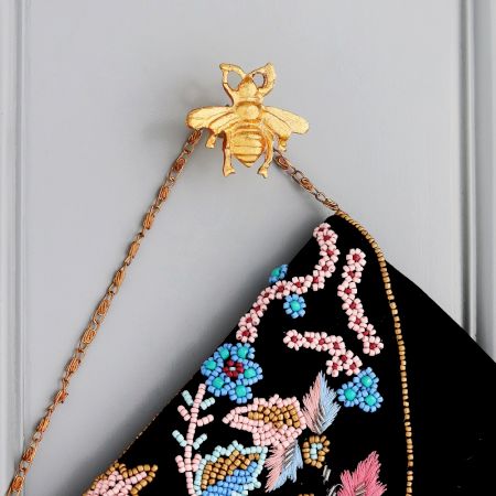 Modern Bee Aluminum Wall Hooks In Golden Finish