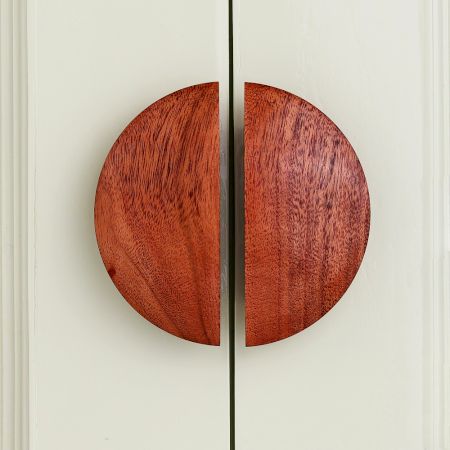 Modern Natural Wooden Door Handles (Medium Size) Pack of 2 Pieces (4 Inch)