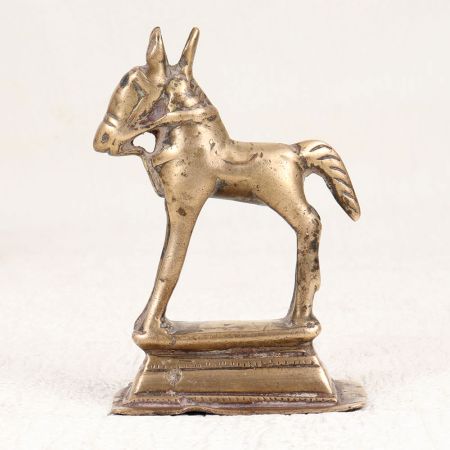 Indian Handmade Brass Horse Statue from West India