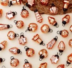 Rose Gold Glass Ornaments - Christmas Tree Ornaments