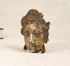 Handmade Vintage Brass Parvati Head Plate for Prayer Room