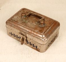 Grey Finish Finest Brass Jewelry Box with Jali Work